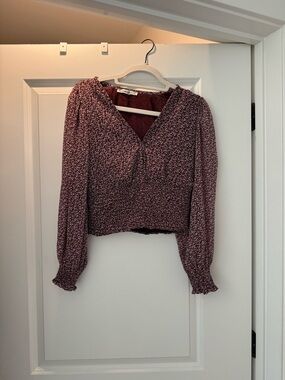 Abercrombie & Fitch Burgundy Floral Blouse – Size S